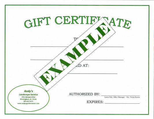 Landscape Consultation Gift Certificate